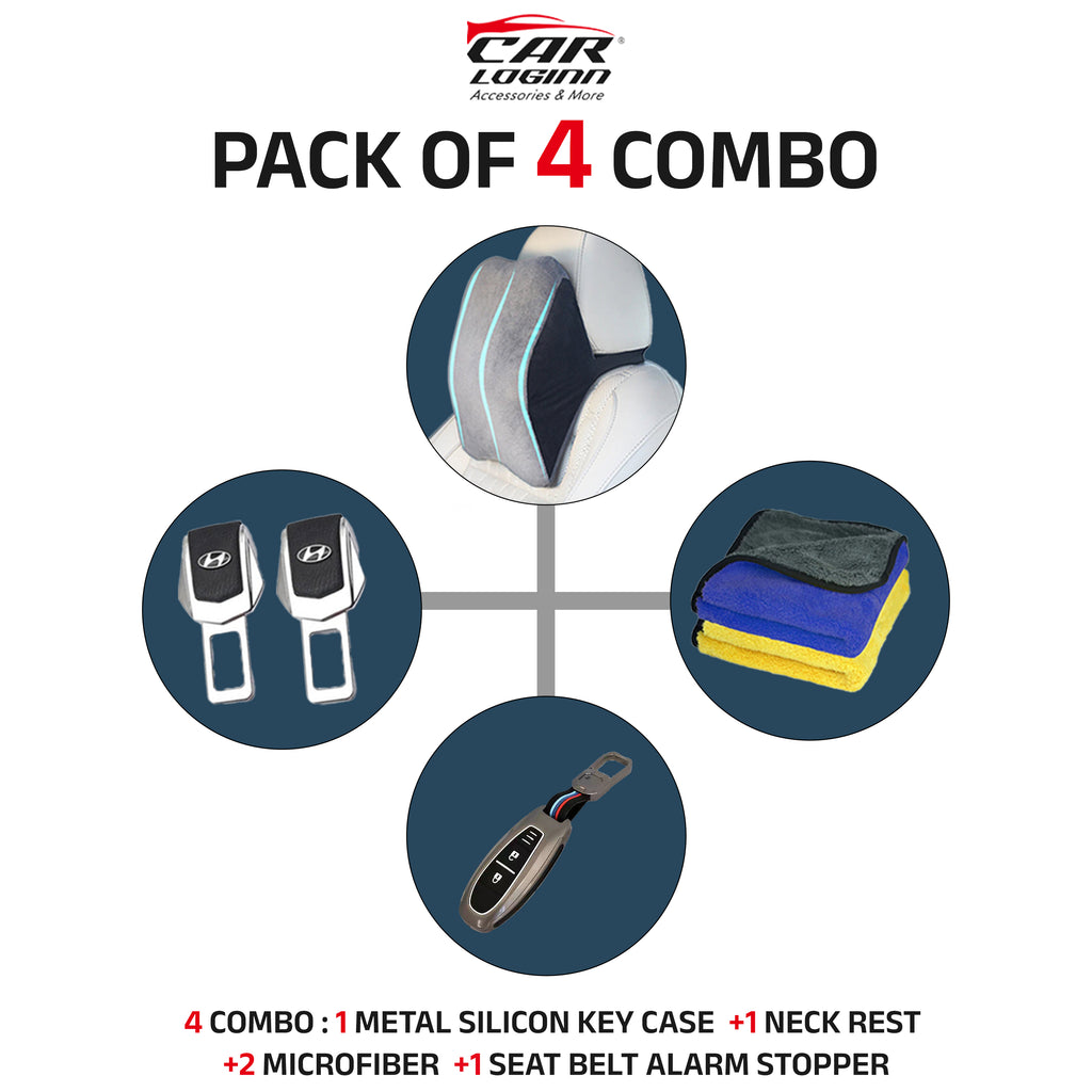 Metal Silicon Alloy Car Key case for Maruti Suzuki Baleno | Vitara Brezza | Ignis | S-Cross | Ciaz (2 Button Smart Key)