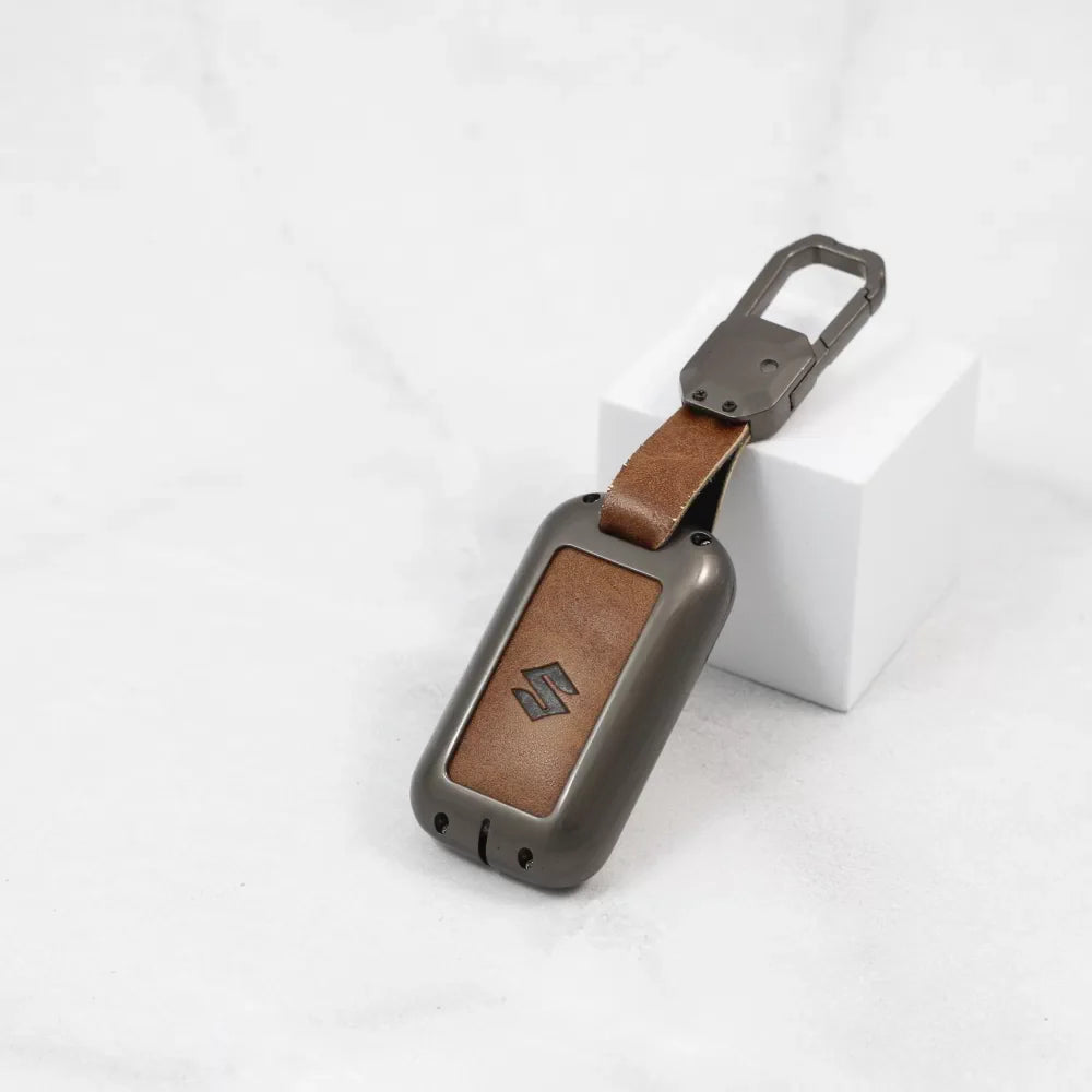 Metal Alloy Leather Key case for New Maruti Suzuki 3 Button Smart Key (TAN) Metal Alloy Leather Key case for New Maruti Suzuki 3 Button Smart Key (TAN)