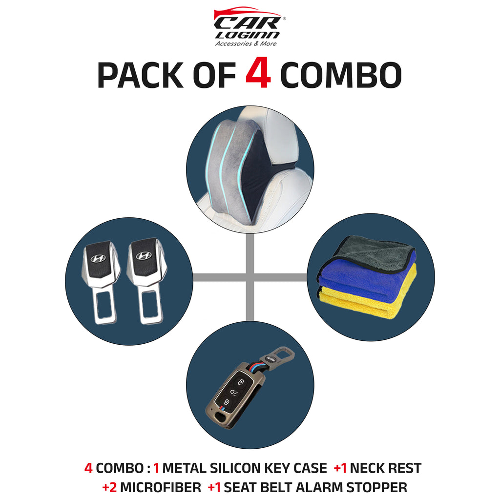Metal Silicon Alloy Key case for Tata Harrier | Punch | Tigor | Bolt | Nexon | Hexa | Zest | Tiago Flip Key (3 Button Flip Key)