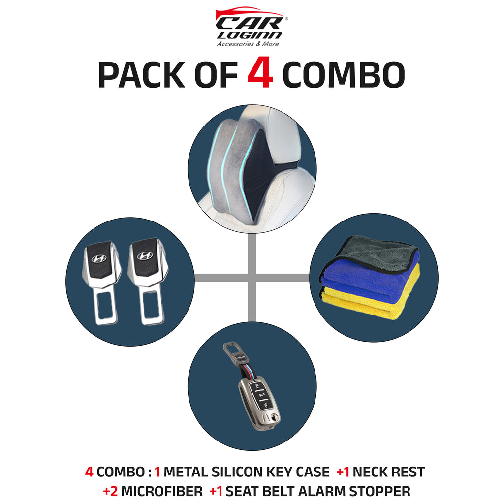 Metal Silicon Alloy Car Key case for Skoda Rapid | Yeti | Superb | Laura | Fabia | Octavia 2014 | Volkswagen Jetta | Vento | Polo | Ameo3 Button Flip Key