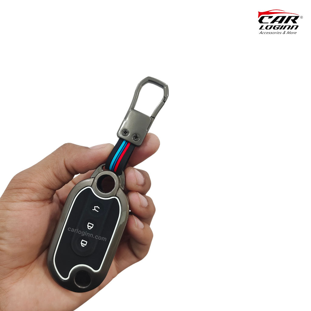 Metal Silicon Key Cover Fit for MG Comet EV Electric 3 Button Flip Key (Base VARIENT)
