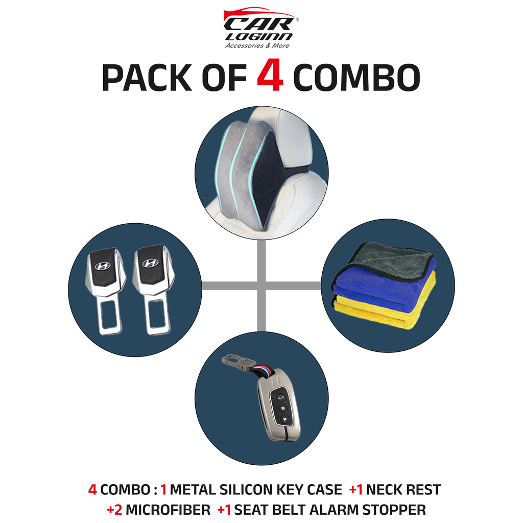 Metal Silicon Key Case for MG Hector | Windsor | Astor | Gloster Smart Key (3 Button)
