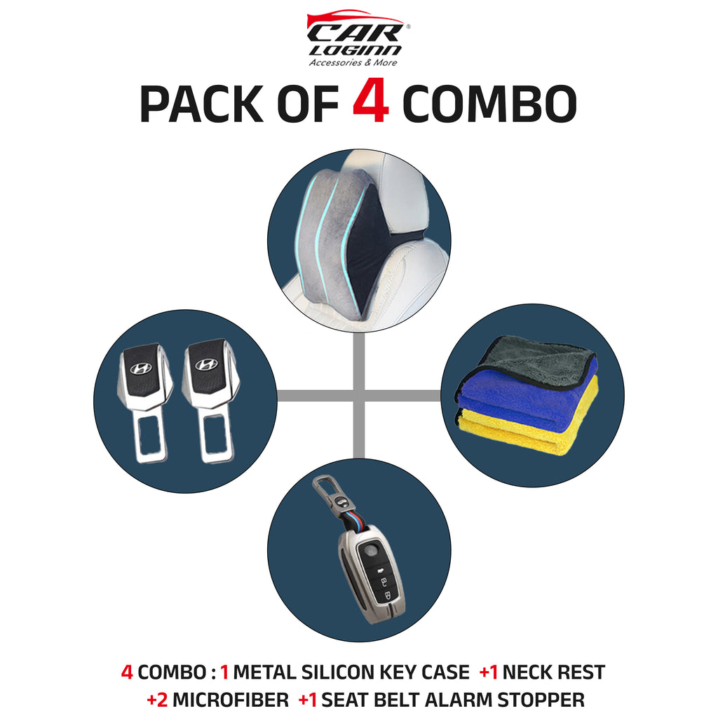 Metal Alloy Silicon Key case for Toyota Innova Hycross | Fortuner | Innova Crysta Smart Key (3 Button Smart Key)