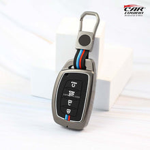 Load image into Gallery viewer, Metal Silicon Car Key Case for Hyundai New Creta SX | New Venue SX Smart Key (4 Button Smart Key)