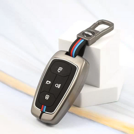 Metal Car Key Cover for Tata Altroz | Punch | Tiago | Bolt | Harrier | Tigor | Gravitas | Nexon | New Safari 4 Button Smart Key