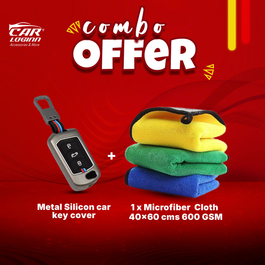 Metal Silicon Alloy Car Key case for  Mahindra New Scorpio-N | XUV 700 | New THAR | Xuv-300 | Marazzo | Scorpio | Bolero ( 3 Button Flip/Smart Key)
