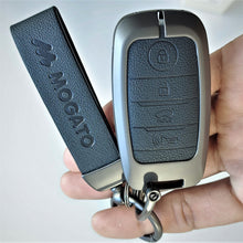 Load image into Gallery viewer, Metal Alloy Leather Key case for KIA Carens | Carnival | Seltos | Sonet Smart Key (4 Button Smart Key)