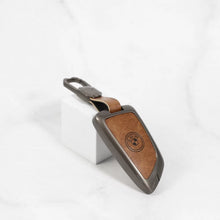 Load image into Gallery viewer, Metal Alloy Leather Key case for BMW GT-Series | X-Series | M-Series | 3-Series | 5-Series | 7-Series 4 Button Smart Key