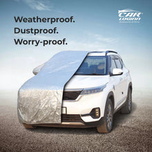 Load image into Gallery viewer, Hyundai Tucson Car Body Cover | All Weather Resistant | Triple Stitched with Soft Cotton Lining | Side Mirror Pocket (AERO Silver)