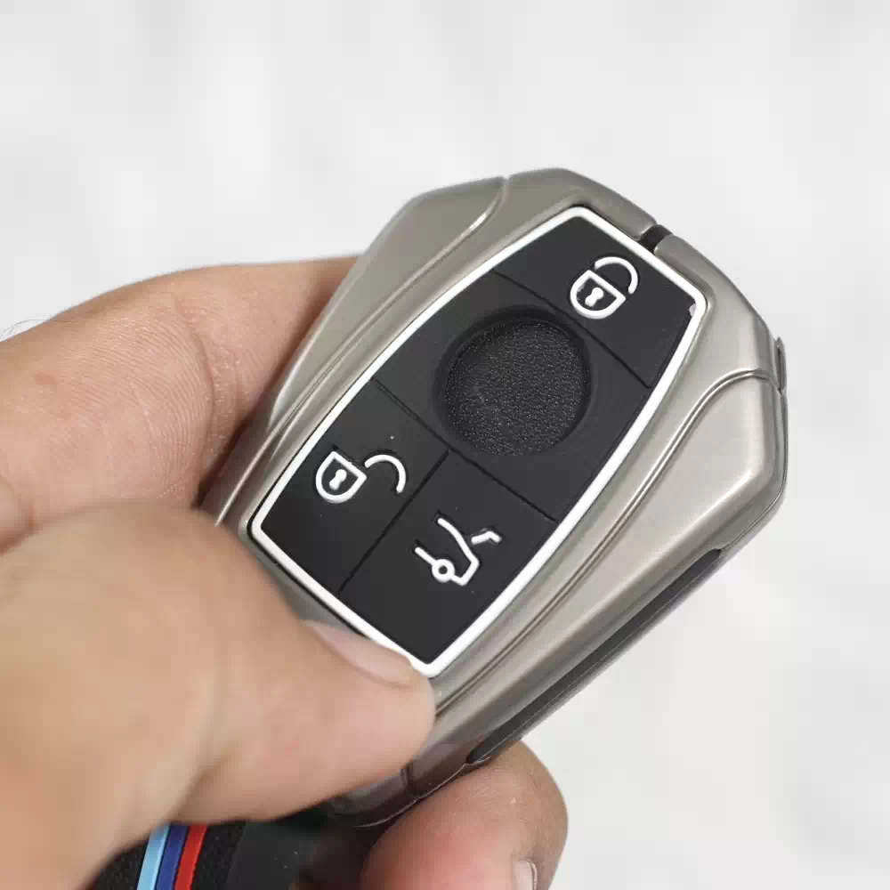 Metal Silicon Key case for Mercedes Benz GL Series | S – Class | C – Class | M – Class (3 Button Smart key)