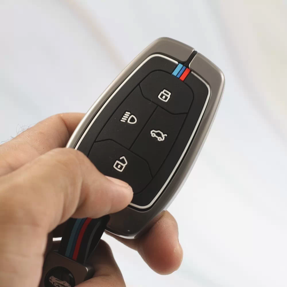 Metal Car Key Cover for Tata Altroz | Punch | Tiago | Bolt | Harrier | Tigor | Gravitas | Nexon | New Safari 4 Button Smart Key