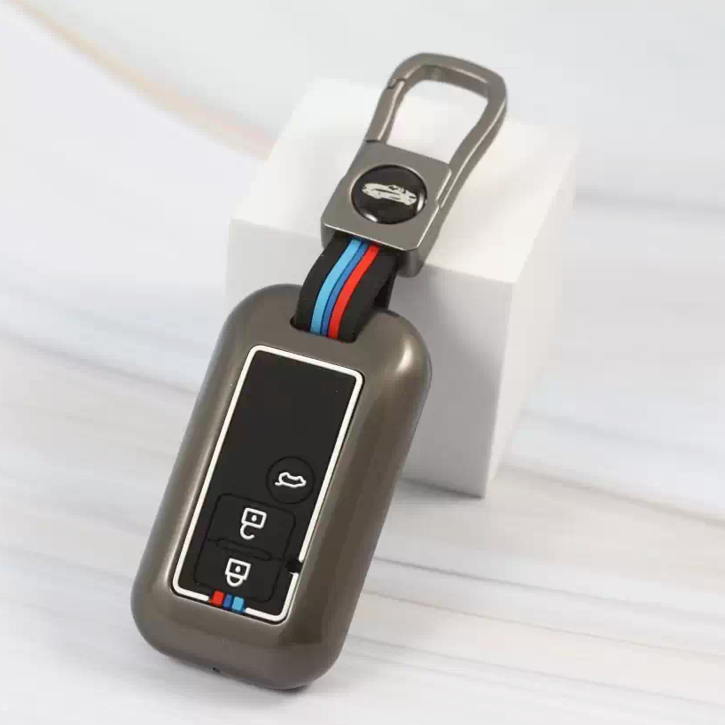 Metal Silicon Car Key cover for Maruti Suzuki Grand Vitara | Fronx | New Brezza | XL 6 | Ignis | Baleno | New Ertiga | Ignis | New Swift | New Dezire 3 Button Smart Key
