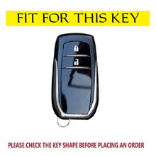 Load image into Gallery viewer, Metal Alloy Leather Key case for Toyota Innova Hycross | Fortuner | Innova Crysta Smart Key (2 Button Smart Key)(TAN)