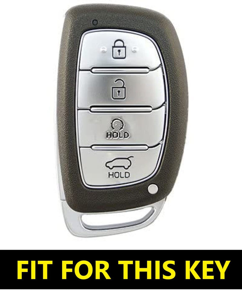 Metal Leather Key Case for New Hyundai Alcazar | Creta Facelift 2024 | New Creta SX ( 4 Button Smart Key )