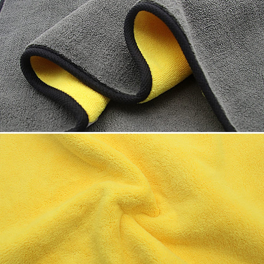Microfiber Double Layered Cloth 40x60 cms with 600 GSM | Extra Thick Microfiber Cleaning Cloths for Cars & Bike - Both Interior and Exterior