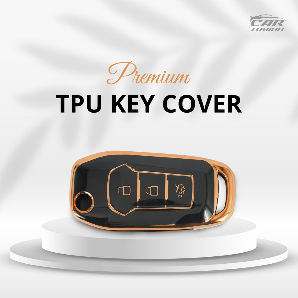 TPU Car Key Cover Fit for Ford New Ecosport | Endeavour | Freestyle | Aspire | Figo | New Fiesta Flip Key