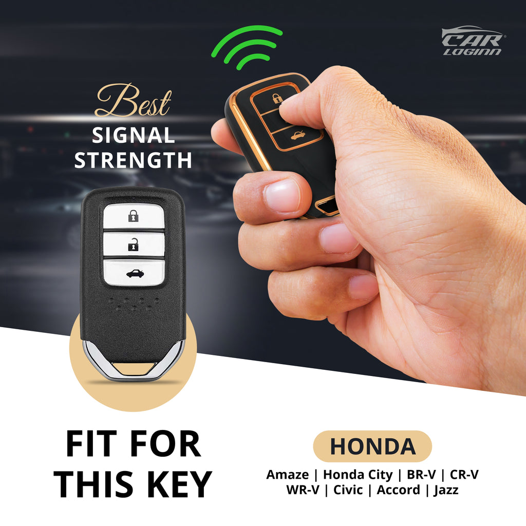 TPU Car Key Cover Fit for Honda Amaze | Accord | Jazz | Honda City | BR-V| CR-V | WR-V | Civic Smart Key