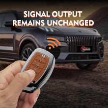 Load image into Gallery viewer, Carloginn Luxury Zinc Alloy Metal Soft Silicon Key Case for  Hyundai Alcazar | Creta Facelift 2024 | New Creta SX ( 4 Button Smart Key ) - TAN COLOR