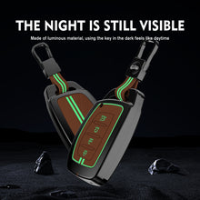 Load image into Gallery viewer, Carloginn Luxury Zinc Alloy Metal Soft Silicon Key Case for  Hyundai Alcazar | Creta Facelift 2024 | New Creta SX ( 4 Button Smart Key ) - TAN COLOR