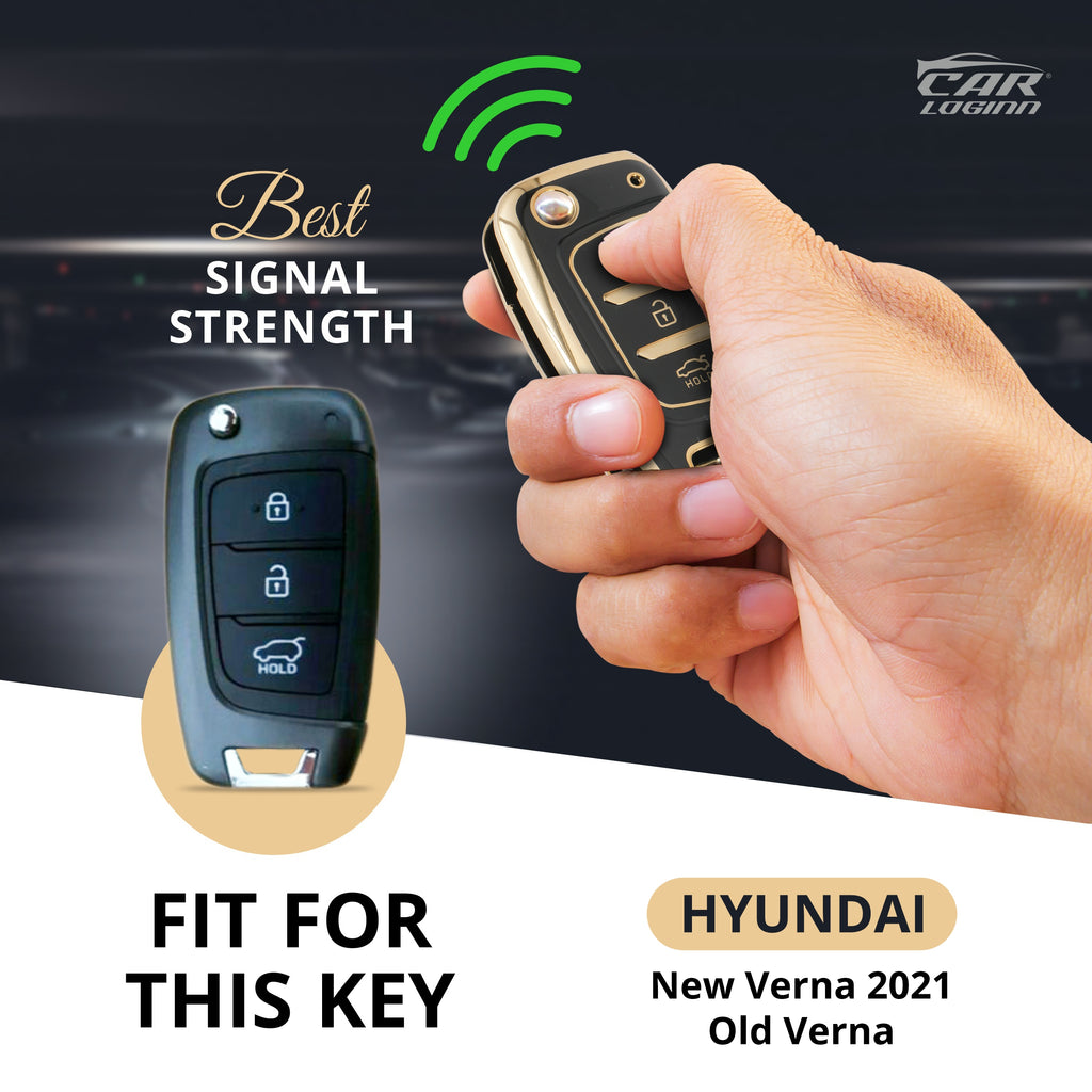 TPU Car Key Cover Fit for Hyundai New i20 Sportz 2023 | Verna 2020-21 | Old Verna Flip Key