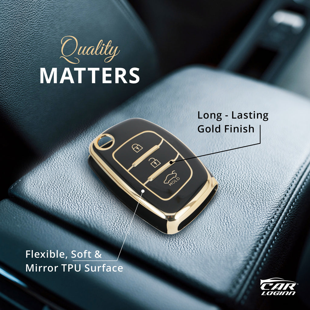 TPU Car Key Cover Fit for Small Key Hyundai Old i10 Grand | Old i20 | Xcent Flip Key