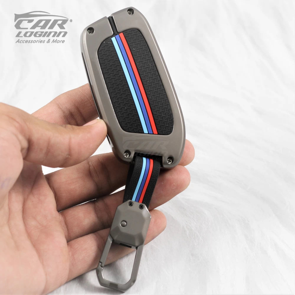 Metal Silicon Key Case for MG Hector | Windsor | Astor | Gloster Smart Key (3 Button)
