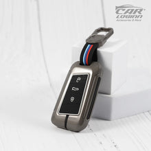 Load image into Gallery viewer, Metal Silicon Key Case for  Skoda Kushaq | Superb | Kodiaq | Slavia | Volkswagen Tiguan | Virtus  3 Button Smart Key