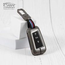 Load image into Gallery viewer, Metal Silicon Key Case for  Skoda Kushaq | Superb | Kodiaq | Slavia | Volkswagen Tiguan | Virtus  3 Button Smart Key