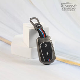 Metal Silicon Key Cover Fit for Tata Indica Vista | Indigo Manza (2 button remote key)