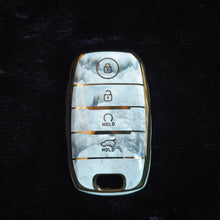 Load image into Gallery viewer, MARBLE TPU Car Key Cover Fit for KIA Carens | Carnival | Seltos | Sonet 4 Button Smart Key
