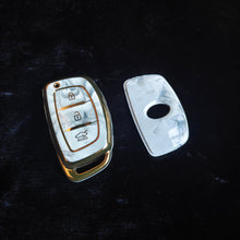 Load image into Gallery viewer, MARBLE TPU Car Key Cover Fit for Hyundai Xcent | Venue | Creta | Exter | Aura | i10 Nios | Elentra | i20 Elite (Push Button/Smart Key)