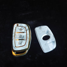 Load image into Gallery viewer, MARBLE TPU Car Key Cover Fit for Hyundai Xcent | Venue | Creta | Exter | Aura | i10 Nios | Elentra | i20 Elite (Push Button/Smart Key)