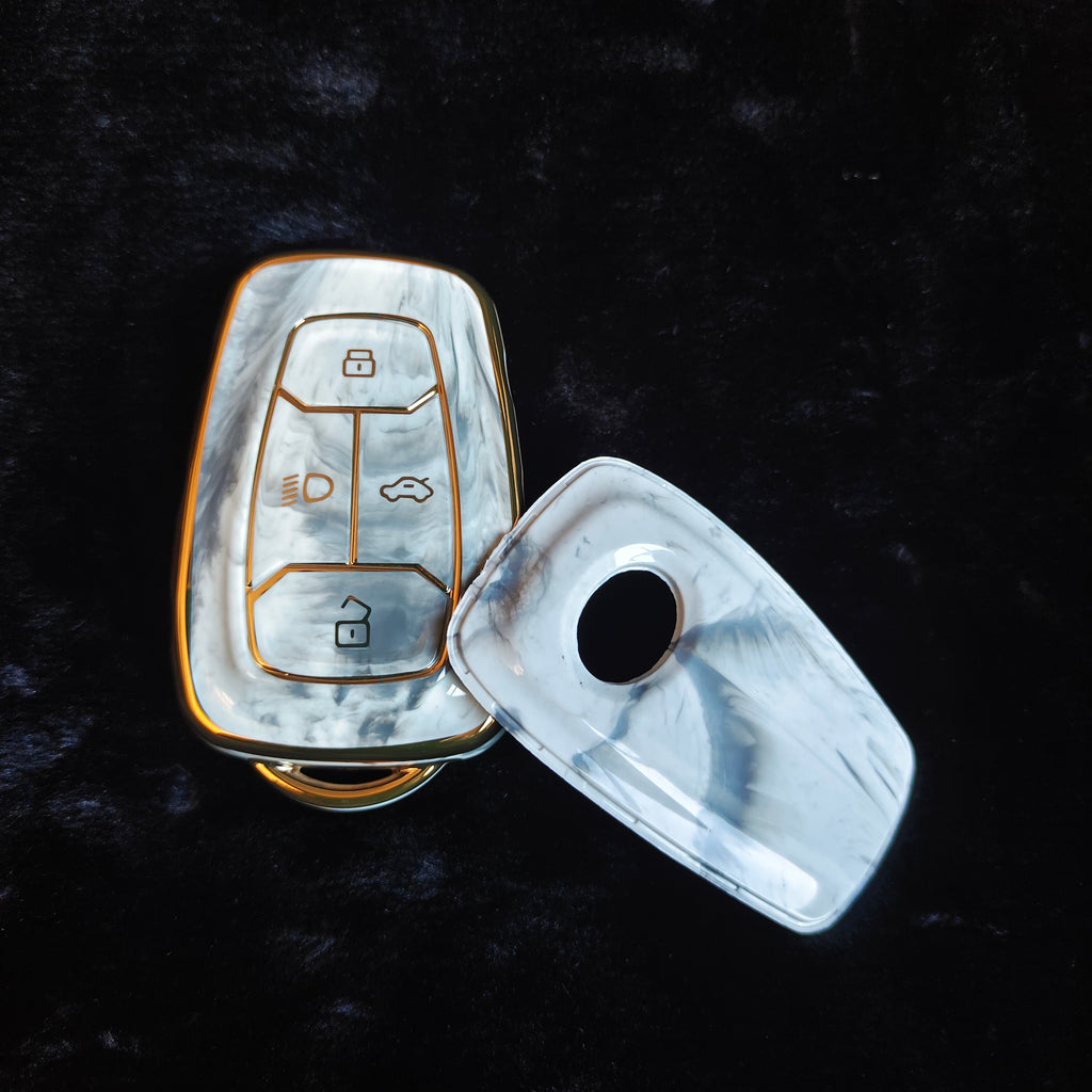 MARBLE TPU Car Key Cover Fit for Tata Altroz | Punch | Harrier | New Safari | Bolt | Tiago | Tigor | Gravitas | Nexon Smart Key