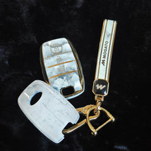 Load image into Gallery viewer, MARBLE TPU Car Key Cover Fit for KIA Seltos | KIA Sonet | KIA Carens (3 Button Smart Key)