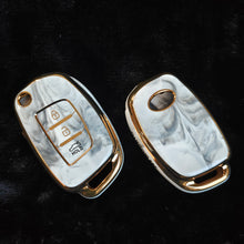 Load image into Gallery viewer, MARBLE TPU Car Key Cover Fit for Hyundai Venue | Exter | Creta | Aura | i10 Grand Nios | Xcent | i20 Flip Key