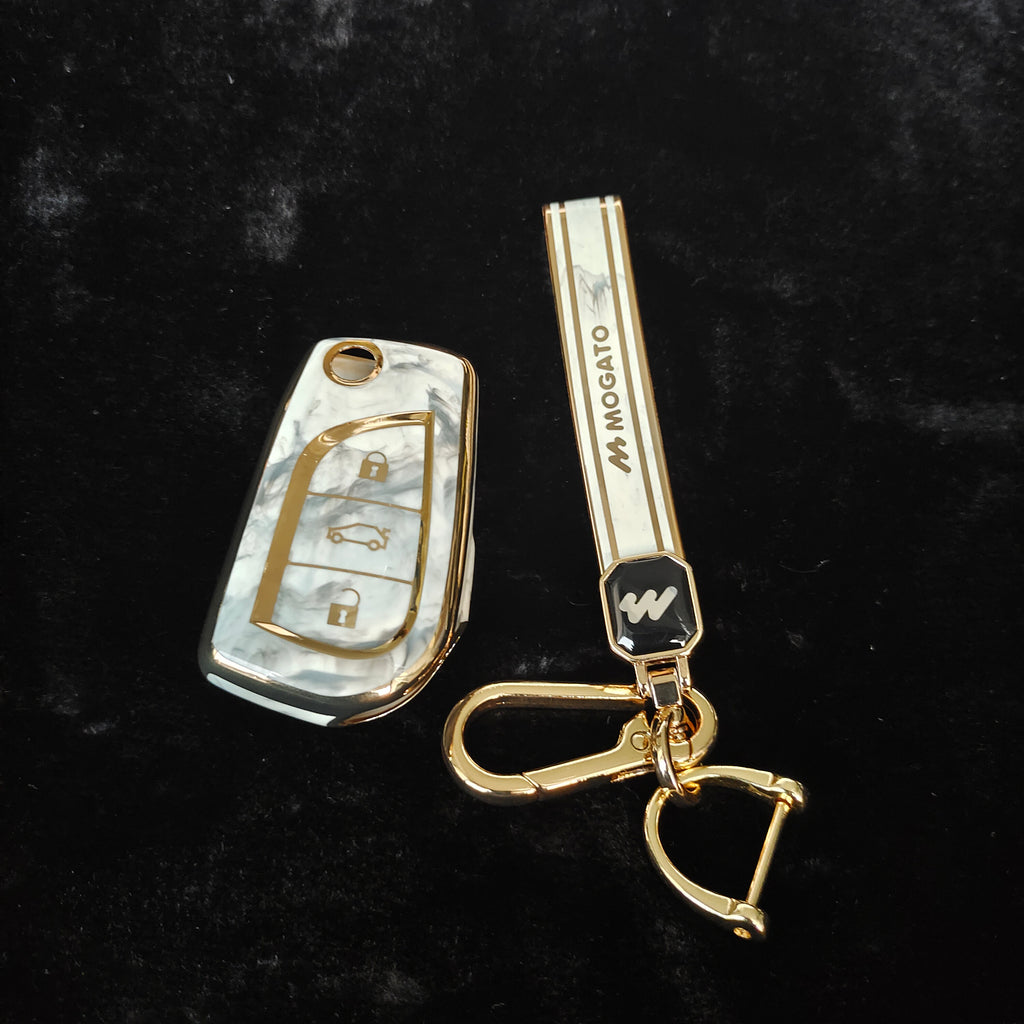 MARBLE TPU Car Key Cover Fit for Toyota Innova Crysta | Corolla Altis Flip Key