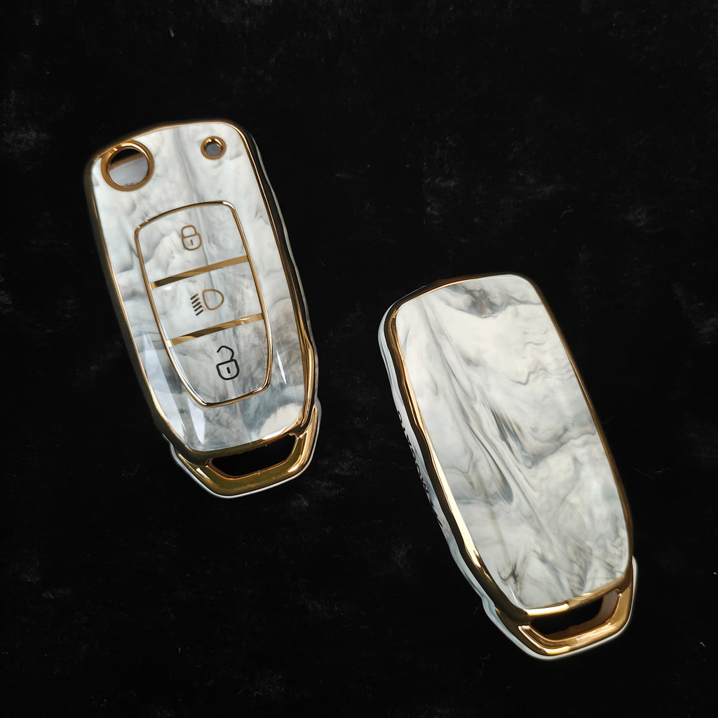 MARBLE TPU Car Key Cover Fit for Tata Punch | Harrier | Tigor | Bolt| Nexon | Hexa | Zest | Tiago Flip Key
