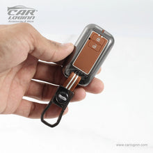 Load image into Gallery viewer, Zinc Alloy Metal Soft Silicon Key Case for Maruti Suzuki Grand Vitara | Fronx | New Brezza | XL 6 | Ignis | Baleno | New Ertiga | Ignis | New Swift | New Dezire 2 Button Smart Key - TAN COLOR