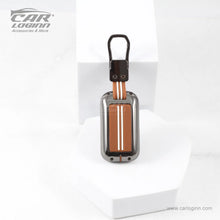 Load image into Gallery viewer, Zinc Alloy Metal Soft Silicon Key Case for Maruti Suzuki Grand Vitara | Fronx | New Brezza | XL 6 | Ignis | Baleno | New Ertiga | Ignis | New Swift | New Dezire 2 Button Smart Key - TAN COLOR