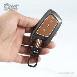 Carloginn Luxury Zinc Alloy Metal Soft Silicon Key Case for MG Hector | Windsor | Astor | Gloster Smart Key (3 Button)