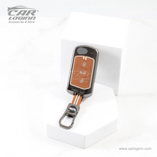 Load image into Gallery viewer, Zinc Alloy Metal Soft Silicon Key Case for Mahindra New XUV 3XO | Scorpio-N | XUV 700 | New Thar | Xuv-300 | Marazzo | Scorpio | New Bolero 3 Button Flip/Smart Key - TAN COLOR