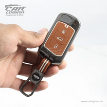 Load image into Gallery viewer, Zinc Alloy Metal Soft Silicon Key Case for Mahindra New XUV 3XO | Scorpio-N | XUV 700 | New Thar | Xuv-300 | Marazzo | Scorpio | New Bolero 3 Button Flip/Smart Key - TAN COLOR