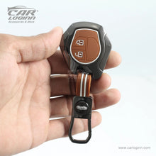 Load image into Gallery viewer, Luxury Zinc Alloy Metal Soft Silicon Key Case for Maruti Suzuki S-Presso | Baleno | Fronx | Alto-800 | Ignis | Swift | Celerio | S-Cross | Ritz | Ciaz | SX4 | Ertiga | Wagon-R | XL 6 | Dezire | Vitara Brezza (2 Button Flip Key) - TAN COLOR
