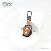 Load image into Gallery viewer, Luxury Zinc Alloy Metal Soft Silicon Key Case for Maruti Suzuki S-Presso | Baleno | Fronx | Alto-800 | Ignis | Swift | Celerio | S-Cross | Ritz | Ciaz | SX4 | Ertiga | Wagon-R | XL 6 | Dezire | Vitara Brezza (2 Button Flip Key) - TAN COLOR