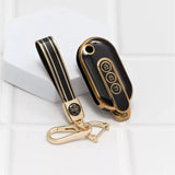 TPU Car Key Cover Fit for MG Comet EV Electric 3 Button Flip Key (Base VARIENT)