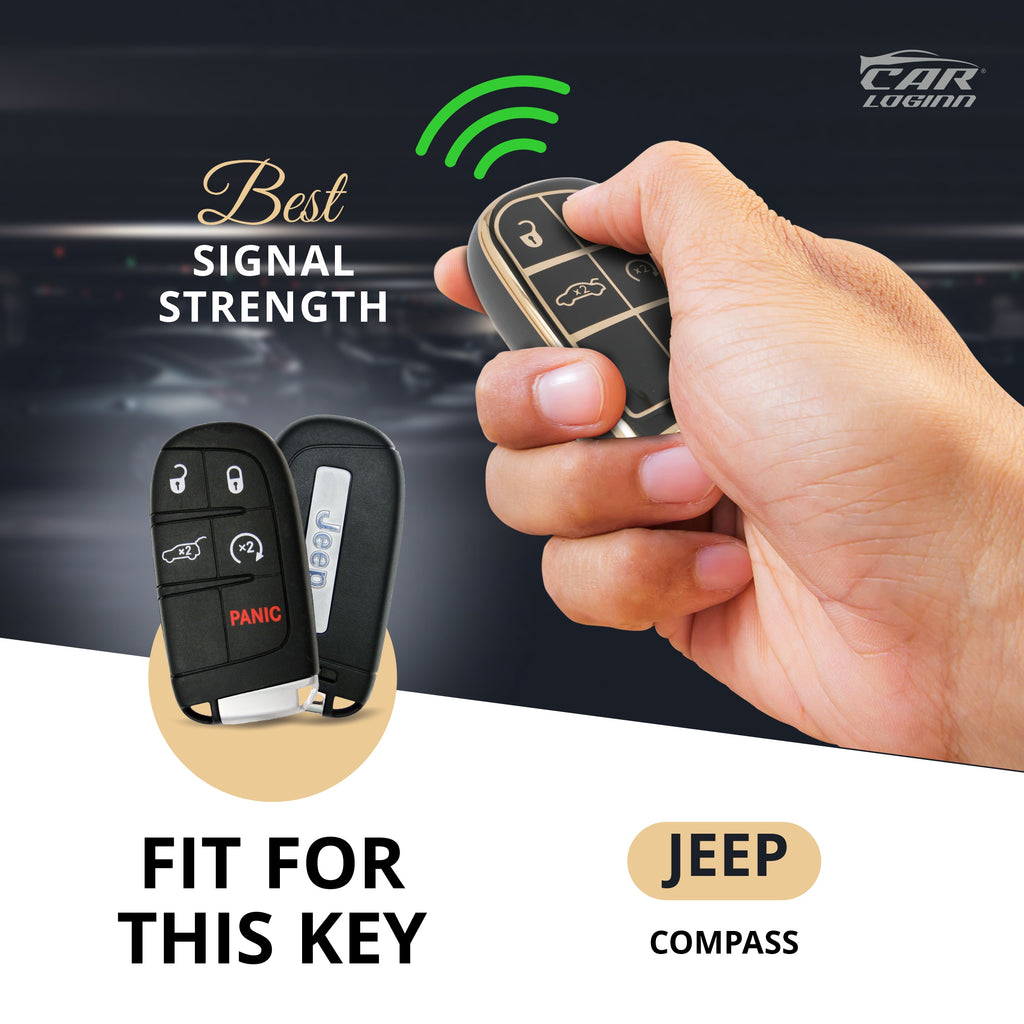 TPU Car Key Cover Fit for Jeep Compass Smart Key