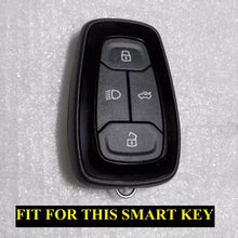 Load image into Gallery viewer, Metal Alloy Leather Key case for Tata Altroz | Punch | Tiago | Bolt | Harrier | Tigor | Gravitas | Nexon | New Safari 4 Button Smart Key