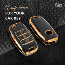 Load image into Gallery viewer, TPU Car Key Cover Fit for KIA Seltos | KIA Sonet | Kia Carens (3 Button Flip Key)