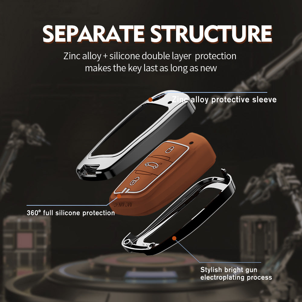 Zinc Alloy Metal Soft Silicon Key Case for B11 DS Flip Key (After Market Flip Key – UNIVERSAL)