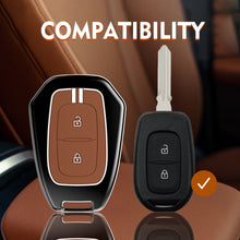 Load image into Gallery viewer, Zinc Alloy Metal Soft Silicon Key Case for Renault Triber | Kwid | Duster | Datsun redi-GO Flip type Key